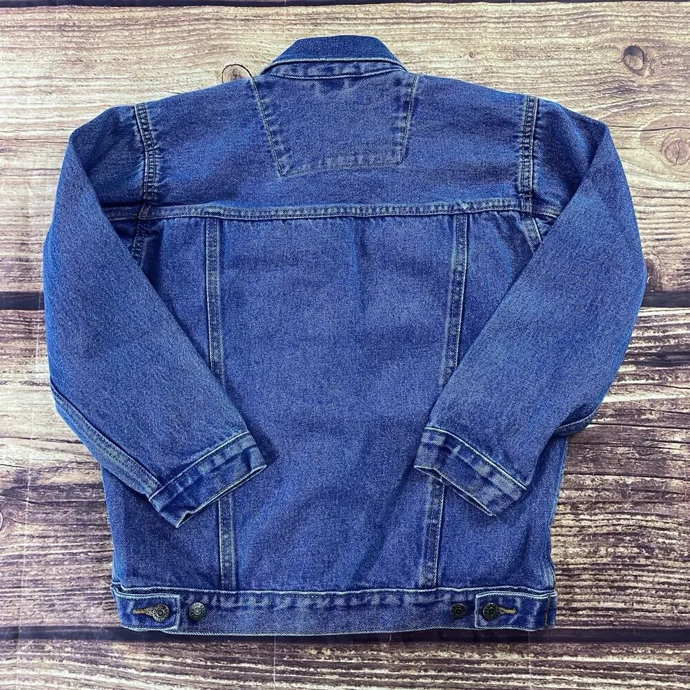 The Children's Place Kids Denim Jean Jacket Medium Wash M 7/8 Button Up Casual